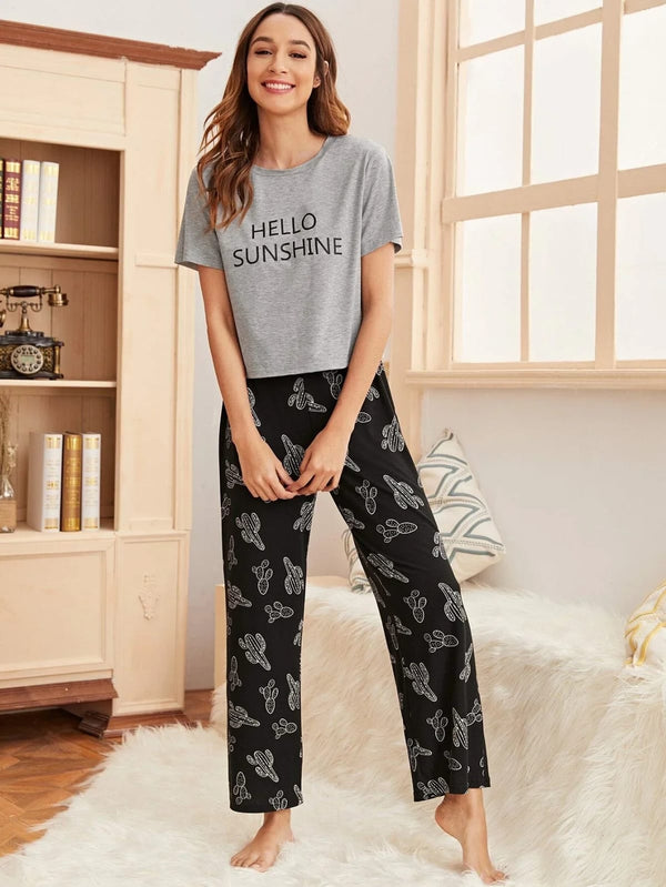 Hello Sunshine Printed Night Suit