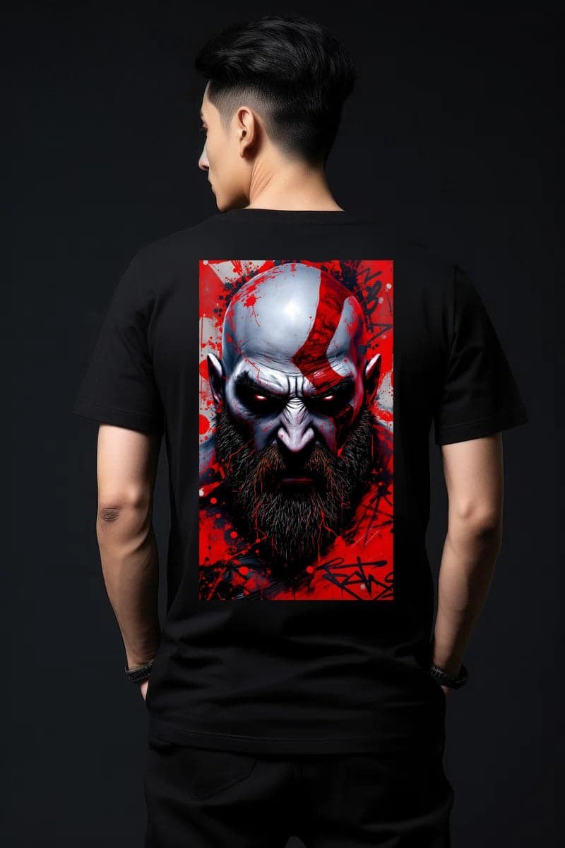 Men's Oversized Printed T-shirt - God Of War