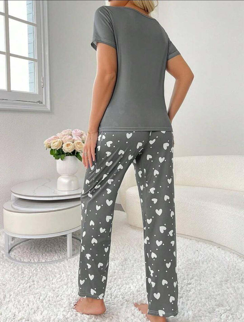 Gray 'Head in the Clouds' Pajama Set