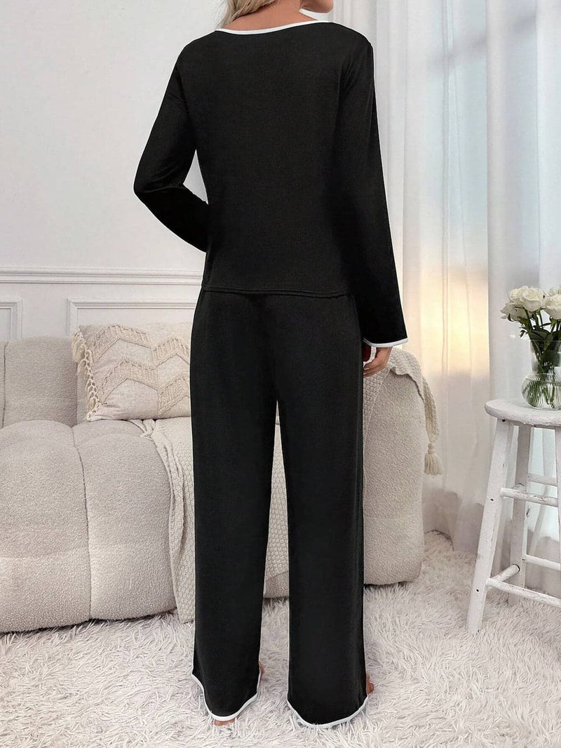 Black Palazzo Style Night Suit